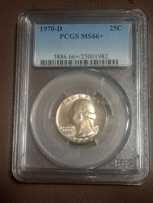 1970 D Washington Quarter PCGS MS66+ - Image 1 of 4