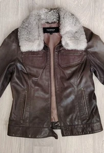 Oakwood Hohe Qualität Damen Lederjacke mit echtem Pelzkragen Gr. M - Bild 1 von 22