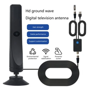 Amplified Indoor Digital HDTV Antennas Long Ranges Reception with Coax Cable - Picture 1 of 9