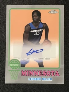 Topps 2024-25 cromo #73TA-LM Leonard Miller automático Minnesota Timberwolves - Imagen 1 de 2