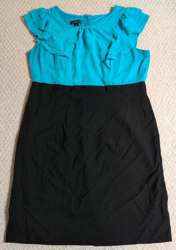 Abito donna Alyx taglia 16 blu e nero misto poliestere vestito senza maniche 24