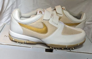 NUOVE scarpe da golf Nike da donna taglia 9 Lite con lacci punte SP-3,5 bianco oro - Foto 1 di 5