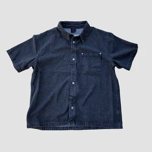 Nike Air Jordan Jumpman Black Denim Full-Snap SS Top FZ2131-010 Men's Sz XL NEW - Picture 1 of 13