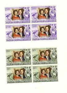 TERRITORIO BRITÁNICO DEL OCÉANO INDIO 1972 BODA DE PLATA 2 BLOQUES DE 4 SCOTT 48-49 sin montar o nunca montada - Imagen 1 de 1