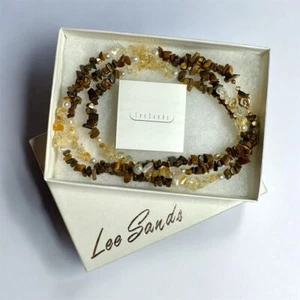 Lee Sands Multi-Strand Tiger's Eye & Citrine Beaded Necklace - Picture 1 of 4