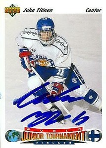 Juha Ylonen autographed Hockey Card (Finland) 1992 Upper Deck #673