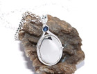 925 Sterling Silver 4mm Lab Sapphire Locket H2O Just Add Water Mermaids Necklace