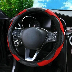 Cubierta Volante Coche Kia Cuero Carbono Antideslizante Accesorios 15"/38CM - Imagen 1 de 10