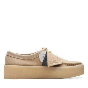 Clarks Wallabee Cup 26171855 Womens Beige Oxfords & Lace Ups Casual Shoes - Picture 1 of 7