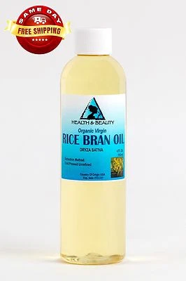 H&B OILS CENTER RICE BRAN OIL UNREFINED ORGANIC CARRIER COLD PRESSED VIRGIN RAW PURE 4 OZ