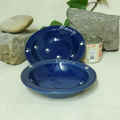 keramik-im-hof Futtertellerchen mit Wunschname, Napf, Schüssel, Katze, Hund - Bild 1 von 3