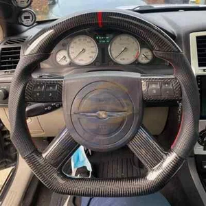 Carbon Fiber Steering Wheel Fits Chrysler 300C Charger Challenger SRT8 05-09 - Picture 1 of 2
