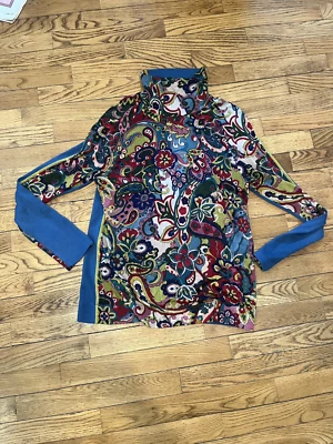 Aldo Martins, Mock Cuello en T 4921 Paisley Delantero/Azul Espalda con Elástico EE. UU. TALLA L Foto 1 de 4