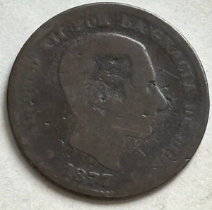 1877 COIN SPAIN 5C UNC 177 - Picture 1 of 2