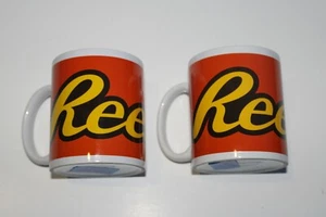 2- Reese's Coffee Mugs Orange Collectors Cups Reeses Cup Mug Candy Chocolate - Picture 1 of 2