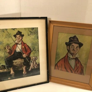 2 Prints The Gay Philosopher By Henry Major Character Portrait From 1940 Circa - Picture 1 of 8