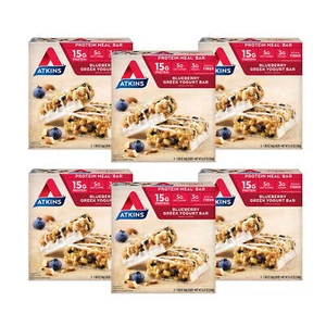 Atkins Protein-Rich Meal Bar, Blueberry Greek Yogurt, Keto Friendly, 6/5ct Boxes