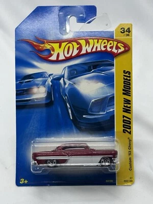 2007 Hot Wheels New Models Custom ‘53 Chevy Red & White 34/180 34/36 - Image 1 of 2