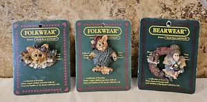 Folk Wear From Boyds Bears And Friends Designed Coat Pins Set Of 3 - Picture 1 of 4