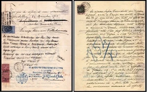 GF0086 - Rechtsanwaltschaft aus legalisiertem Deutschland 1913 Marken Stempel und Konsul - Bild 1 von 1