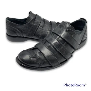 ZARA Man Men's 8 Monk 3 Strap Black Leather Dress Shoe - Picture 1 of 10