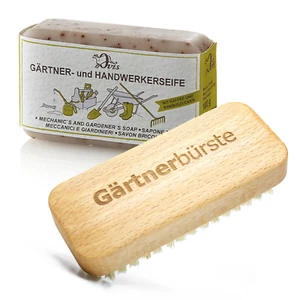 Gärtner-und Handwerkerseife + Gärtnerbürste Ovis Schafmilchseife Handwaschbürste - Bild 1 von 8