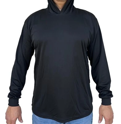 Hoodie Black High Visibility Shirt  / Air Cooling Flow w/ UV Protection - Image 1 of 2