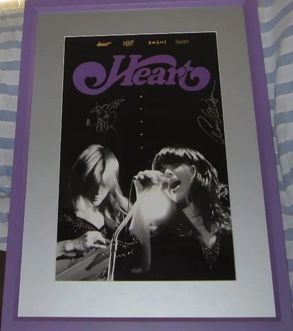Ann and Nancy Wilson signed autographed HEART 11x17 poster signing photo FRAMED Cover