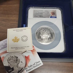 2022 Canada $50 Silver Peace Dollar Pulsating UHR NGC PF70 Ultra Cameo - Taylor - Picture 1 of 18