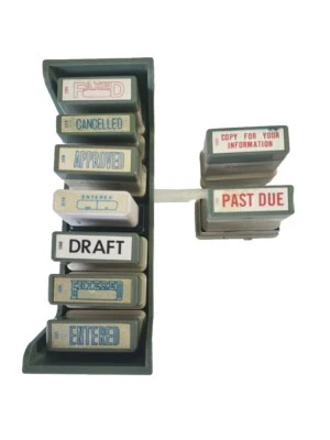 Lot of 9 Xstamper Pre-inked  Rubber Stamps - Impression: 1/2" x 1-5/8" - Image 1 of 3