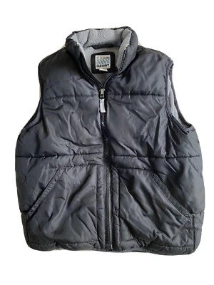 Old Navy Boys Black Puffer Vest Gray Fleece Lining Full Zip Pockets Size Small - Image 1 of 4
