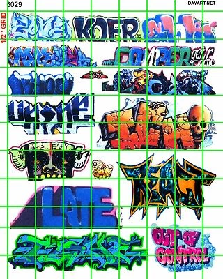 6029 HO 1:87 SCALE DECALS COLORFUL URBAN GRAFFITI TRAIN BOXCARS SUBWAYS WALLS - Image 1 of 4