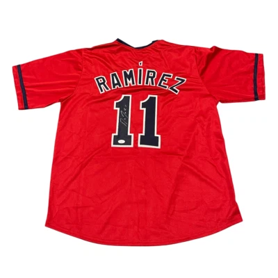 Jose Ramirez Signed Autographed Cleveland Custom Red Jersey JSA COA - Image 1 of 3