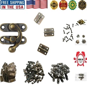 Antique Bronze Mini Hinges and Latches Set - 40 Pack for Craft Projects - Picture 1 of 9