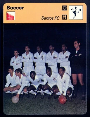 Tarjeta de fútbol casi nueva 1977 Sportscaster Pelé Santos FC ganador de la 3 Copa del Mundo (1958-1970) Foto 1 de 2