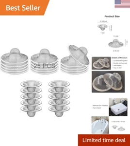 25PCS Bathroom Mesh Sink Drain Strainer, 2.75" & 2.125'' Stainless Steel Slop... - Picture 1 of 8