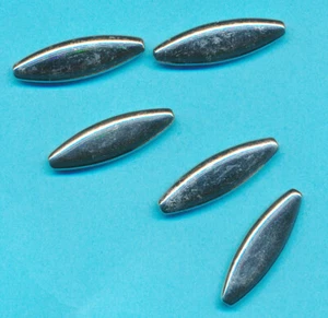 Metallperle "Oval"  flach ca. 40x10 mm - 5 Stück - Bild 1 von 1
