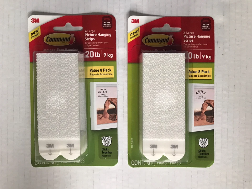 2 packs - Command 20 Lb XL Heavyweight Picture Hanging Strips, White, - Image 1 of 1