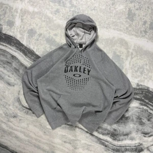 Vintage Oakley 1990's Grey Spellout Print Pullover Spellout Size XL Hoodie - Picture 1 of 8