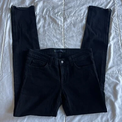 J BRAND 9612 THE DEAL ANKLE ZIP SLIM FIT JEANS IN BLACK NOIR - Image 1 of 4