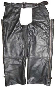 Vintage Harley Davidson Leather Motorcycle Chaps Men's XL Black Riding Gear - Picture 1 of 6