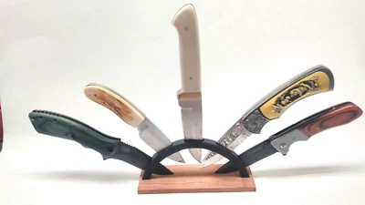 Soporte de exhibición para cuchillos para 5 cuchillos pequeño-mediano deportista cazador coleccionista con nuevo Foto 1 de 4