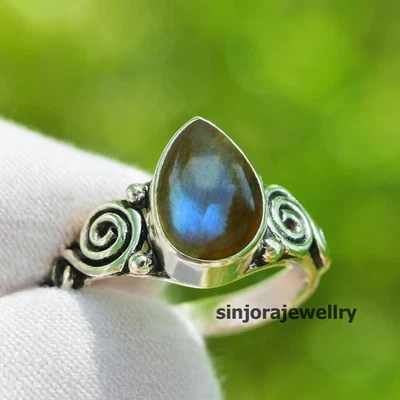 Labradorite Gemstone 925 sterling silver handmade Gift Ring US size 5 to 13 - Image 1 of 4