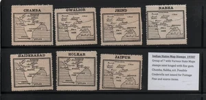 Estados indios (Cenicienta)? Estampillas de mapa 1930 - Imagen 1 de 1