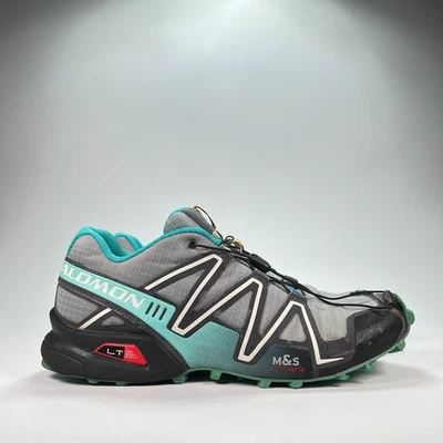 Salomon Speedcross 3 Gray Black Blue Trail Shoes 329781 Womens Size 11 Men’s 9.5 - Image 1 of 4