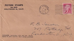 US Picture Stamps Hollywood California 1957 to Rochester NY cover SA63 - Picture 1 of 2
