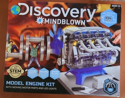 Discovery Mindblown Model Engine Kit with Moving Motor Parts & LED Lights 104pcs - Image 1 of 4