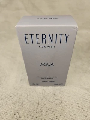 CALVIN KLEIN ETERNITY для мужчин AQUA туалетная вода спрей 1 унц новый в коробке - Изображение 1 из 3
