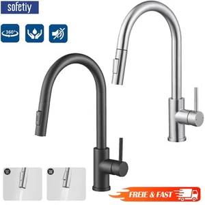 Küchenarmatur Wasserhahn Edelstahl Ausziehbar Spültischarmatur Mischbatterie - Bild 1 von 15