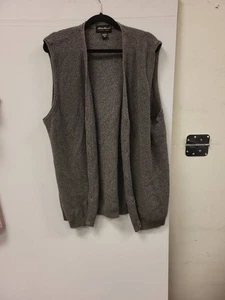 Eddie Bauer Vest Mens XL Tall Gray Knit 100% Cotton Sleeveless Sweater - Picture 1 of 9